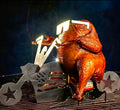 Chicken on a motorcycle grill accessory
